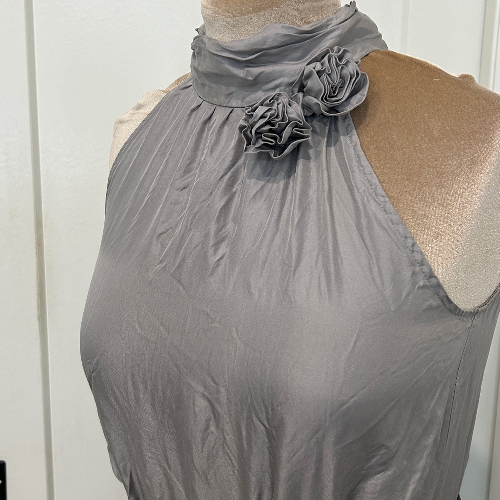 AKRIS PUNTOStretch Mesh Pleated Midi Skirt in Graphite Gray |Size 10 - Picture 11 of 16